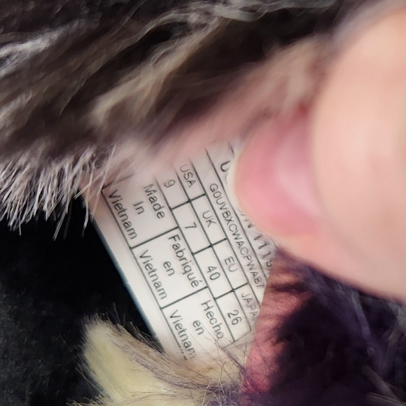 UGG Oh Yeah Tie Dye Magnolia Purple Black White Sling Back Furry Slipper… - Picture 8 of 14